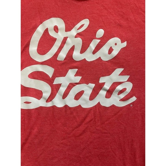 Homage Ohio State Buckeyes OSU Shirt Adult Medium Red Cotton Short Sleeve Script - Picture 5 of 7